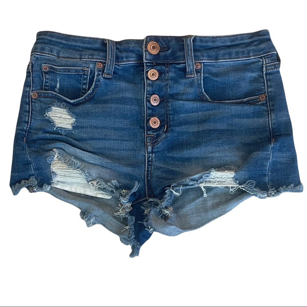 American Eagle Hi-Rise Shortie Jean Shorts
